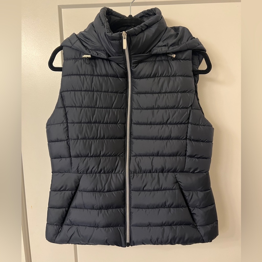 Zara Navy Vest with Silver Accents